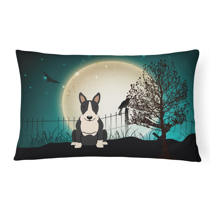 Coussin lombaire intérieur / extérieur Halloween, Noir / blanc