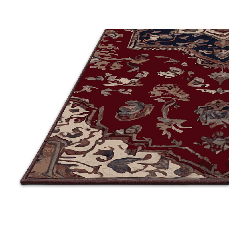 Tapis rouge soyeux et moelleux, Rectangle 7 pi x 10 pi