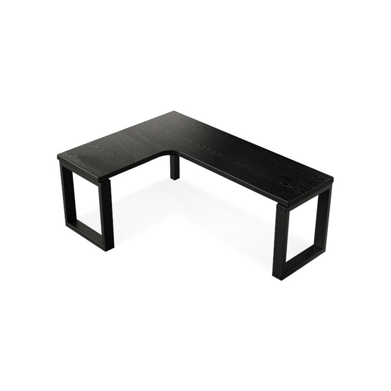 + Black L-Shaped Solid Wood desk, 29.53" H x 62.99" W x 47.24" D, Left Hand Return