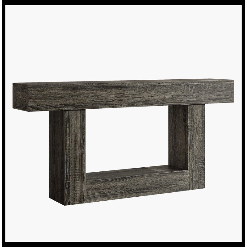 63" Wooden Console Table, Farmhouse 2-Tier Sofa Table Entryway Table