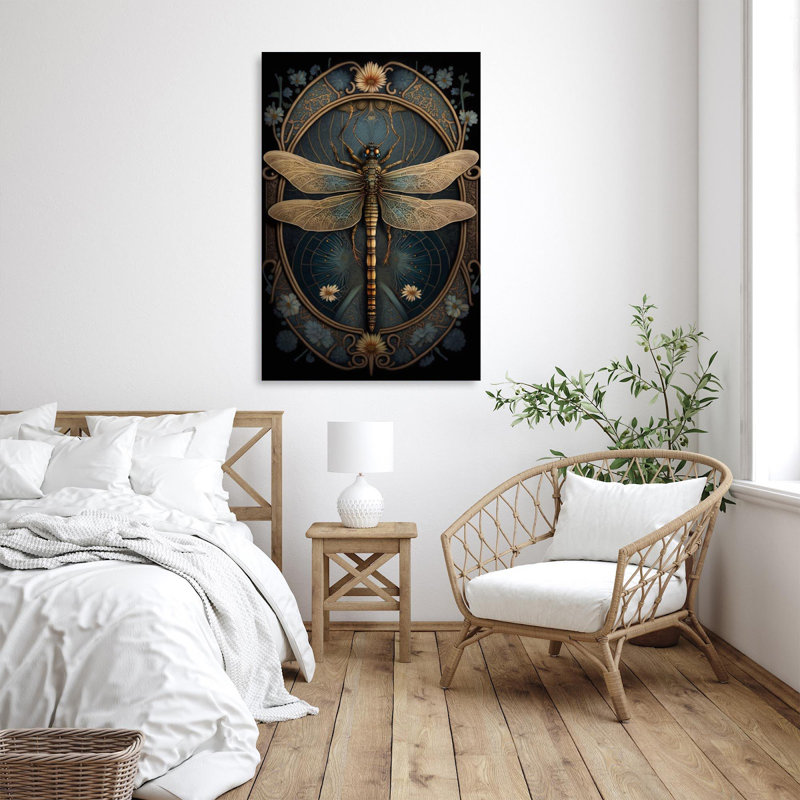 «Daisies And Dragonfly», impression sur toile tendue, H 14 po x L 11 po x l 1,25 po