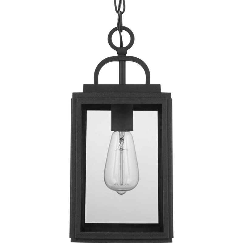 Lanterne suspendue d'extérieur à 1 lumière noire H 15,38 po Miltona