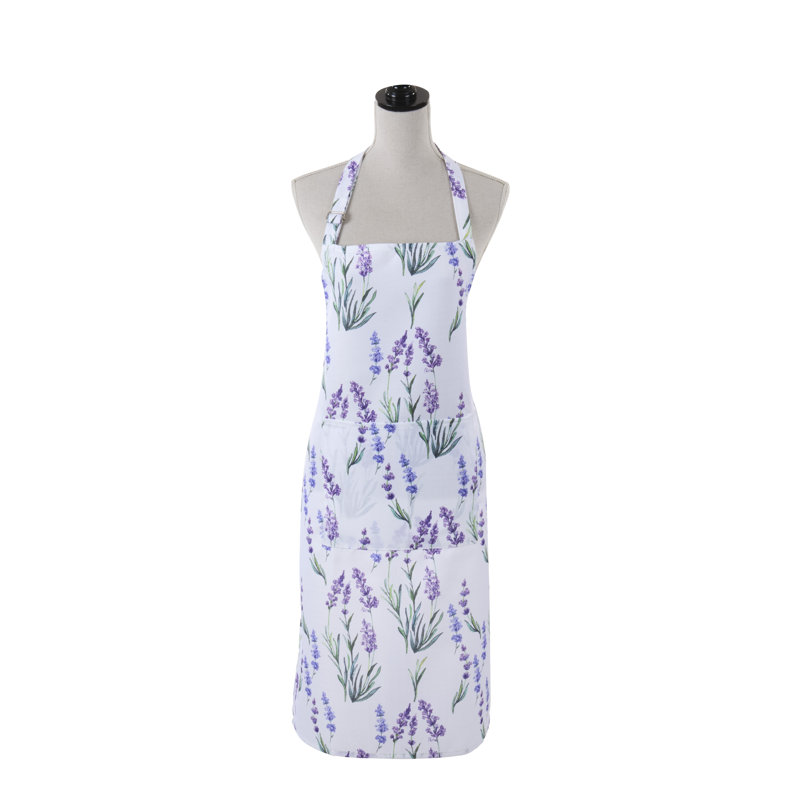 Tablier de cuisine lavande floral - Bandoulière réglable, tablier de cuisine léger avec poche avant pour la cuisson, le jardinage et la cuisine