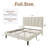 Velvet Upholstered Platform Bed Frame With Tufted Headboard And Nailhead Trim, Adjustable Height, No Box Spring Needed-910085853-910085855