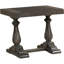 Table de bout transitionnelle en bois gris tourterelle, canapé de salon en bois massif