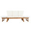 Méridienne de patio d'extérieur réglable en bois avec coussins pour petits espaces, finition naturelle + coussin beige