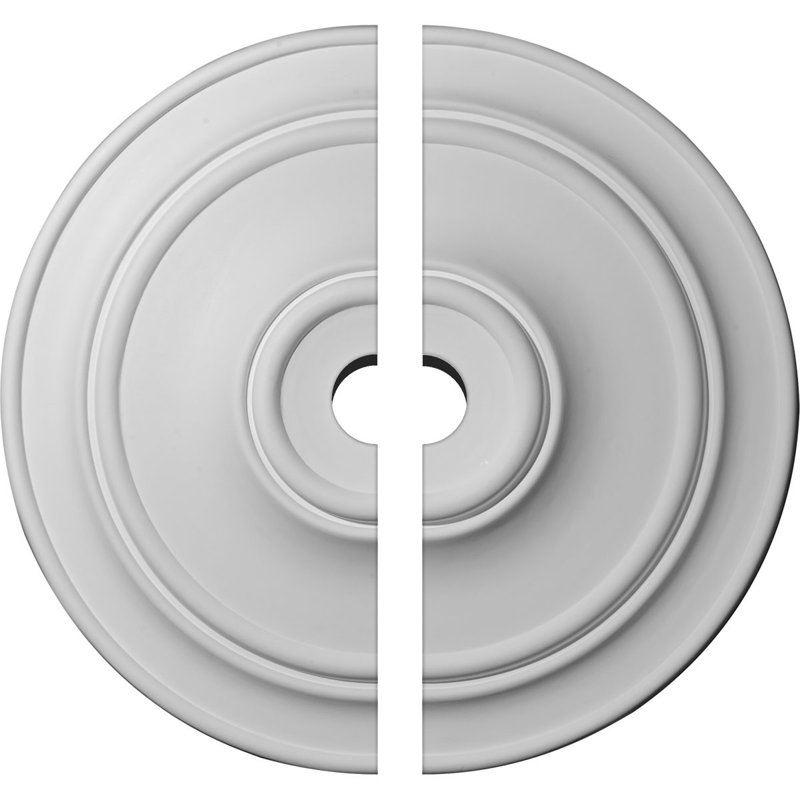 Petit médaillon de plafond classique Endurathane, DO 40 1/4 po x ID 5 po x P 3 1/8 po (pour auvents jusqu'à 10 po), deux pièces, apprêté en usine