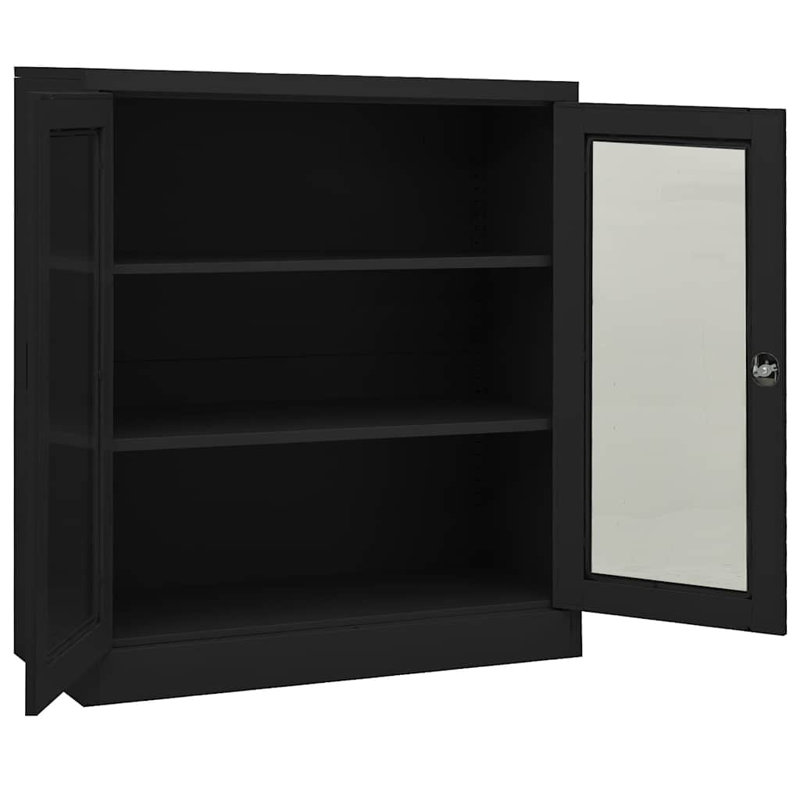 Office Cabinet Steel, Anthracite, 35.4" x 15.7" x 35.4"