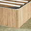 Structure de lit très grand avec rangement relevable, lignes courbes ondulées en bois, rangement hydraulique / aucun sommier nécessaire