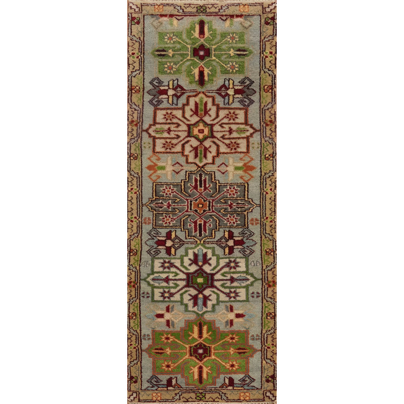 Tapis de style géométrique style Kazak indien 3 x 8