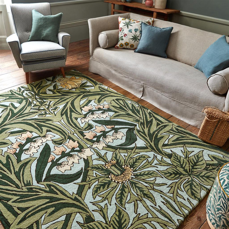 Hand Tufted Wool Floral Area Rug, Rectange 8'2" x 11'6"