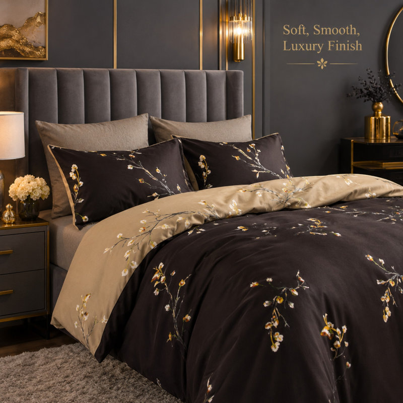 Premium Duvet Cover Set Double Brushed Microfiber Reversible With Zipper Closure & Corner Ties