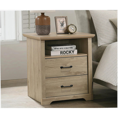 Elettra 22"W White 2-Drawer Nightstand Bedside Table with USB charging  Ports