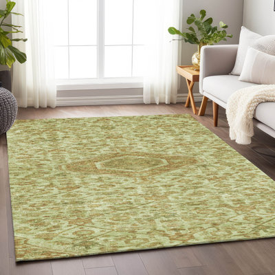 Tapis lavable intérieur / extérieur vert Lamoria 