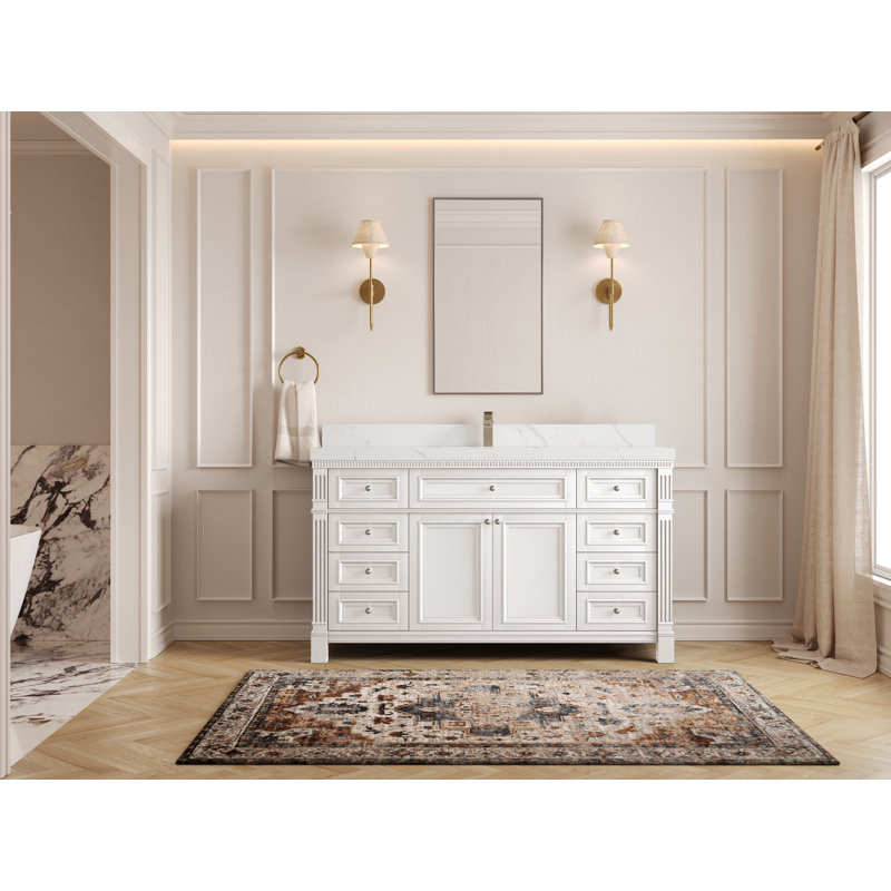 Paris 60 po X P 22 po De meuble-lavabo simple D, Calacatta Laza
