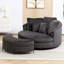 Méridienne surdimensionnée 59,5 po avec housse de baril avec repose-pieds et rangement Crescent-1568502687