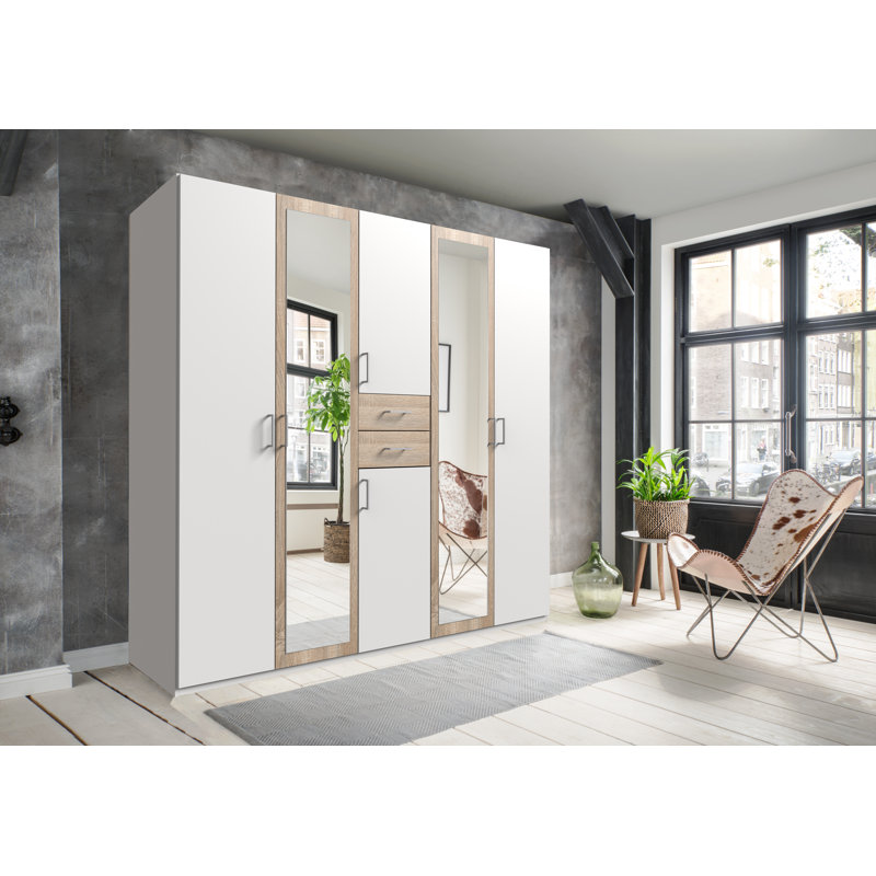 Sazerac 6 Door Manufactured Wood Wardrobe, Matt White