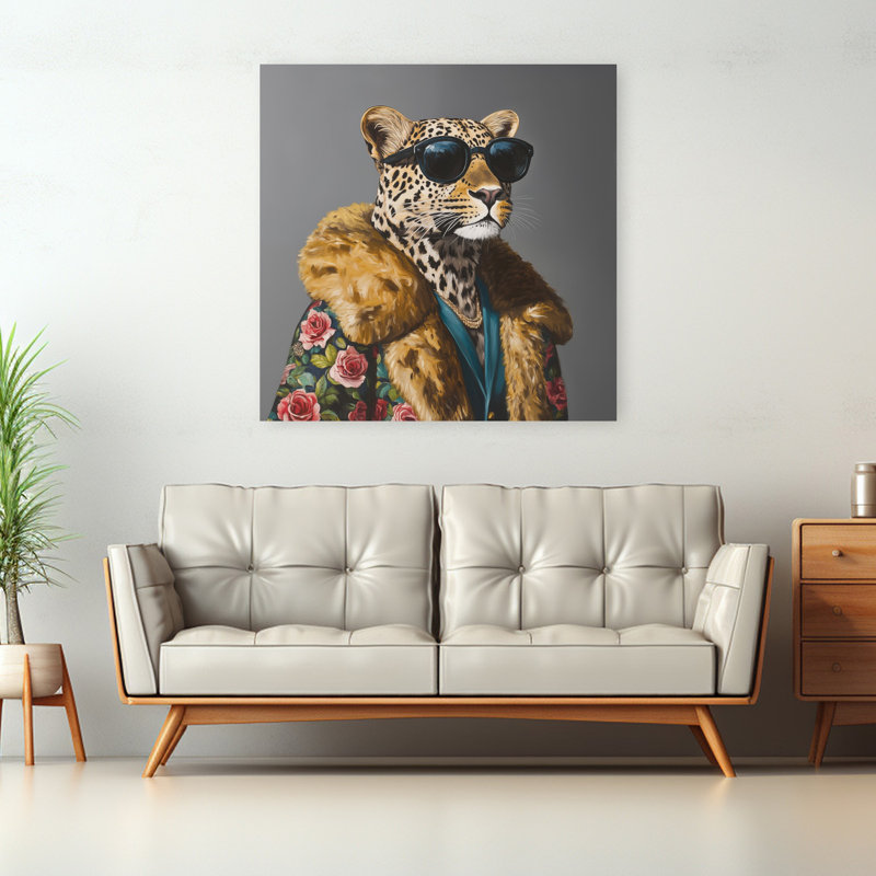Art mural contemporain argent, 48" H x 48" W