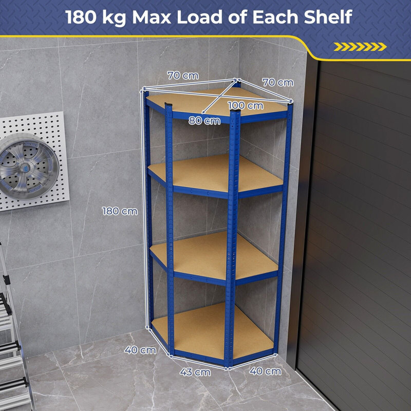 Ekanta 100 cm W Shelving Unit, Blue/Natural