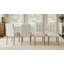 Ensemble de 4 chaises de salle à manger en bois, chaises de salle à manger modernes avec dossier, chaises d'appoint de cuisine en tissu avec pieds en bois, beige -373865401