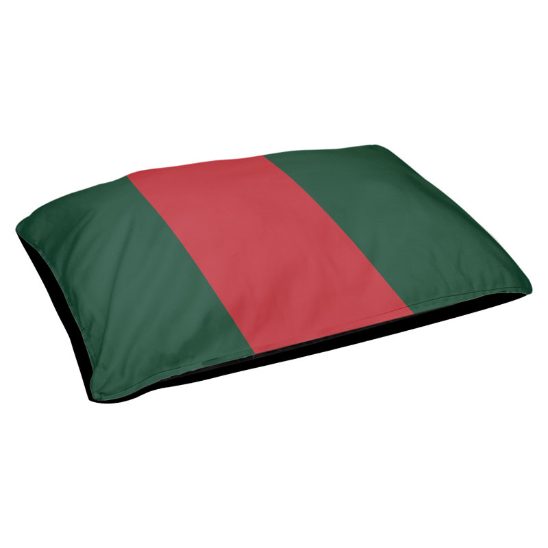 Oreiller rectangulaire New York, Grand (L 40 po x l 50 po), Vert forêt / rouge fer