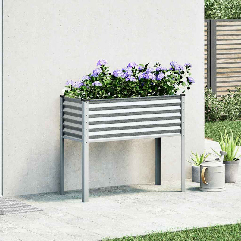 Ankoma Planter Box, 90cm H x 100cm W x 45cm D, Light Grey