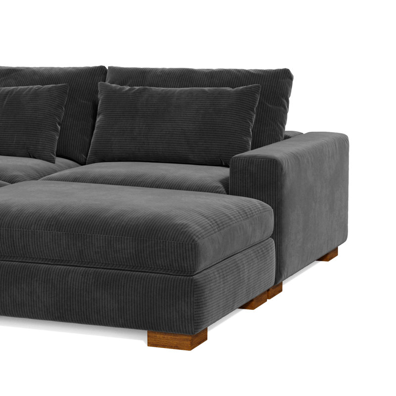 Kingswood 89'' Corduroy Sofa, Black