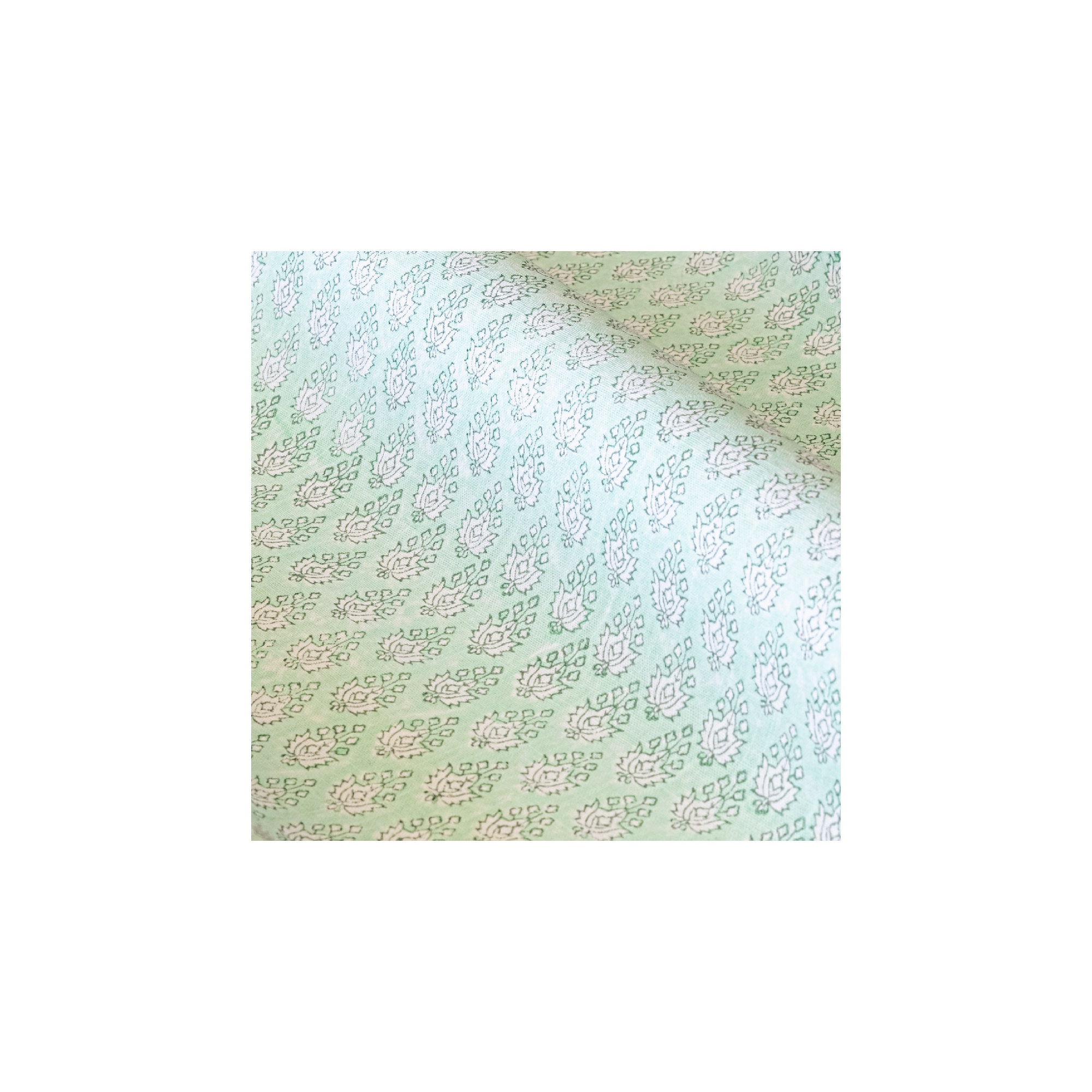over&back Hand-Blocked Table Runner, 18" W x 108" L, Green Leaf