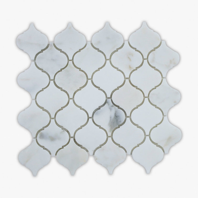 Calacatta 12" x 12" Marble Arabesque Mosaic Tile