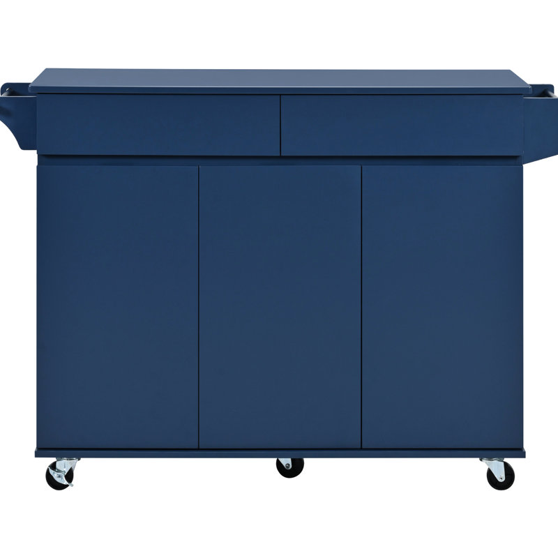 Îlot de cuisine roulant avec tablettes réglables et porte-serviettes