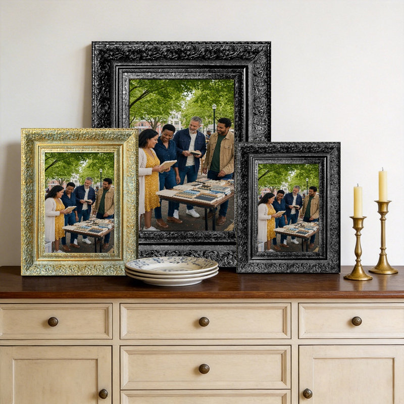 Cadre photo noir 1 PC 11 po x 14 po avec lignes horizontales et verticales 1PC