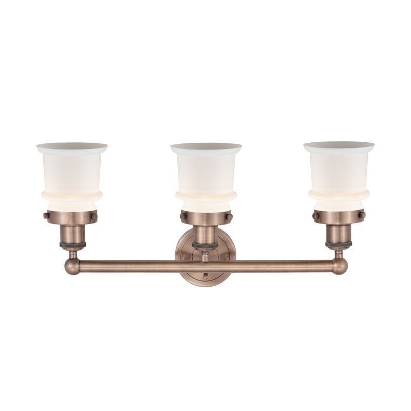 Cailen 3 - Light Dimmable Vanity Light, Matte White, Antique Copper