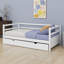 Lit de jour simple avec couchette - Structure et tête de lit en bois de pin-1354856862