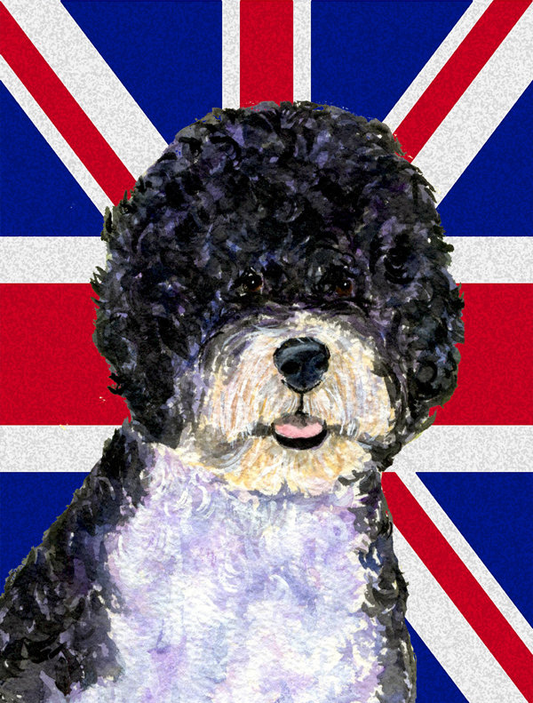 Drapeau de jardin 2 côtés english union jack, Chien d'eau portugais