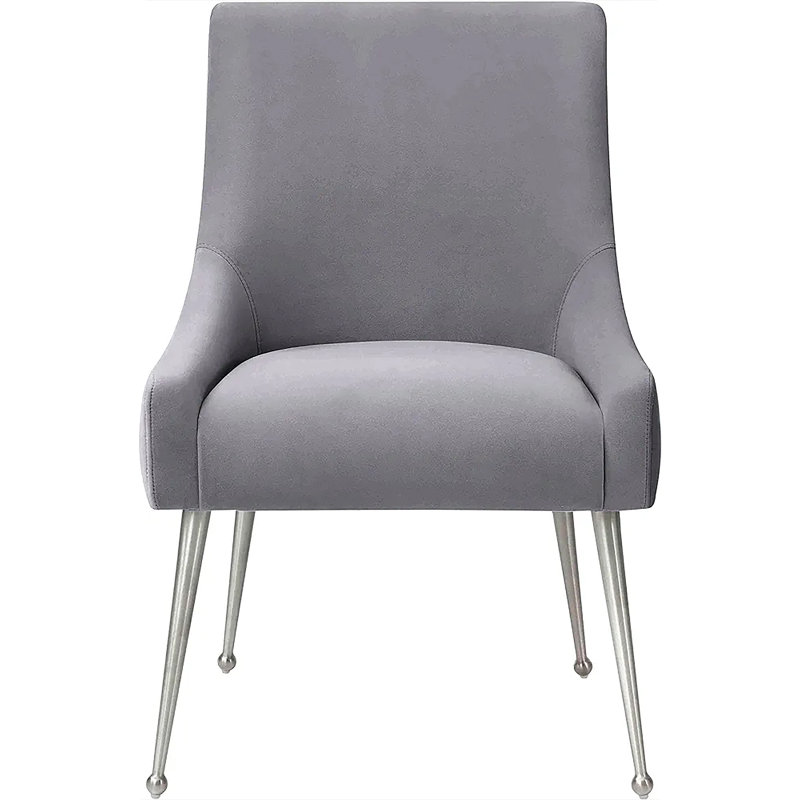 Chaise d'appoint Firkins, Gris clair, Argent