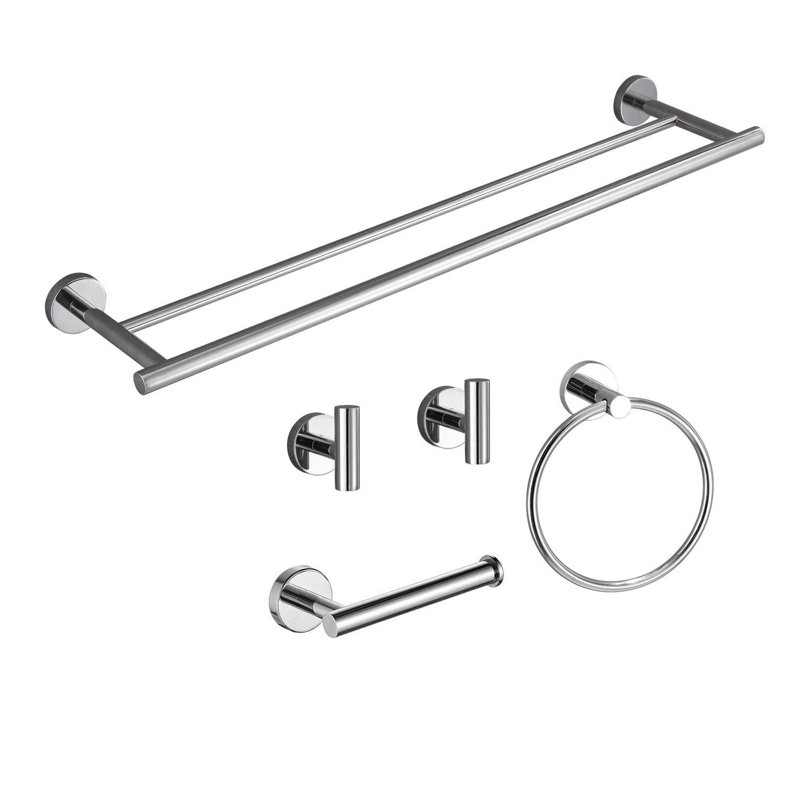 5 - Piece Bathroom Hardware Set, Chrome