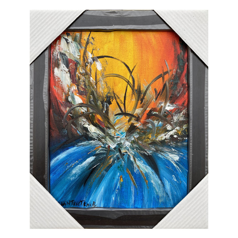 Flamme-fleur | Acrylique sur toile | Avec cadre | Par Jashanpreet Kaur