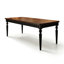 Table de salle à manger rectangulaire en bois massif brun noisette + noir-133448196