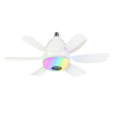 E26 Socket Fan Light Bulb With Rgb, Bluetooth Speaker & Remote ,quiet, Easy To Install, Color Changing