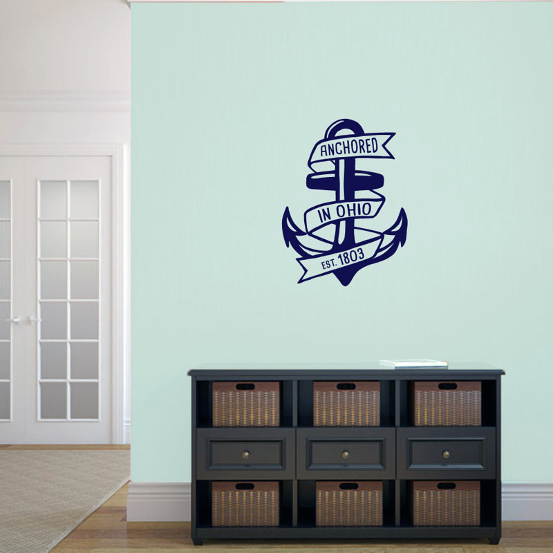 Décalcomanie murale ancrée au sein de l’ohio, Bleu marine