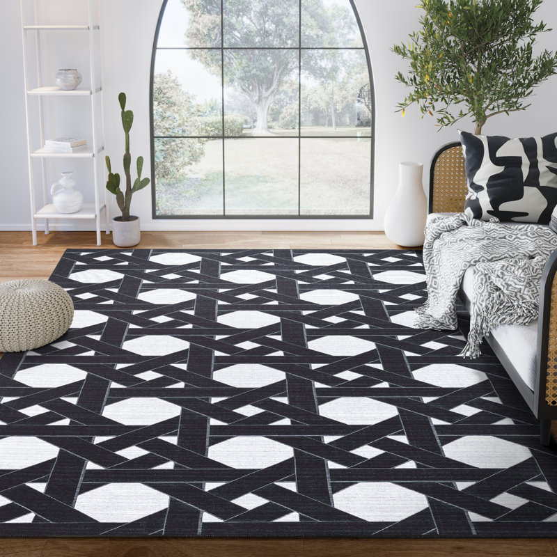 Tapis ivoire en rotin PAR210A Abani Rugs Parker Collection, Rectangle 4 pi x 6 pi