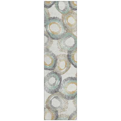 Machine Washable Indoor/Outdoor Corbin ACN2278 Geometric Rug