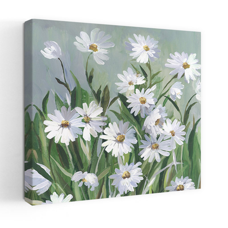 Paysage de marguerite tranquille et abstrait, H 18 po x l 18 po