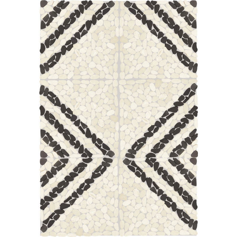 Daltile Pebble Oasis Natural Stone Striped Pebble Mosaic 11" x 11" in Tumbled Icicle (11 PC per Carton) (10.78 SQFT per Carton)