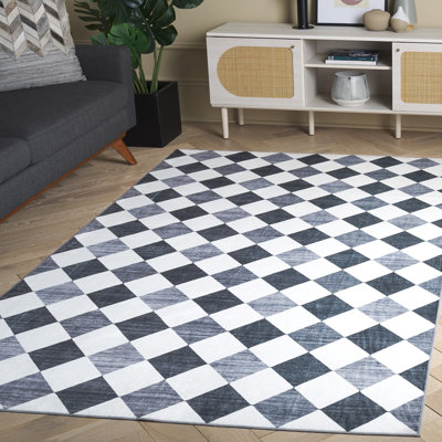 Tapis géométrique lavable à la machine Janitra Clara Performance