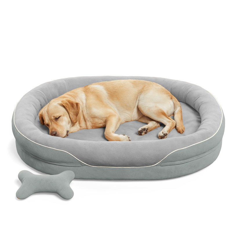 Lit orthopédique pour chien avec mousse à mémoire de forme et canapé avec traversin, housse lavable à la machine, lit pour chien confortable