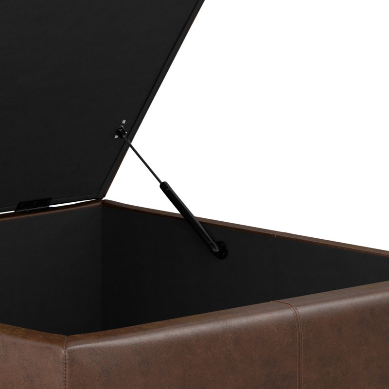 Gabbie 36"W Upholstered Square Coffee Table Storage Ottoman with Lift-Top and Extra Storage