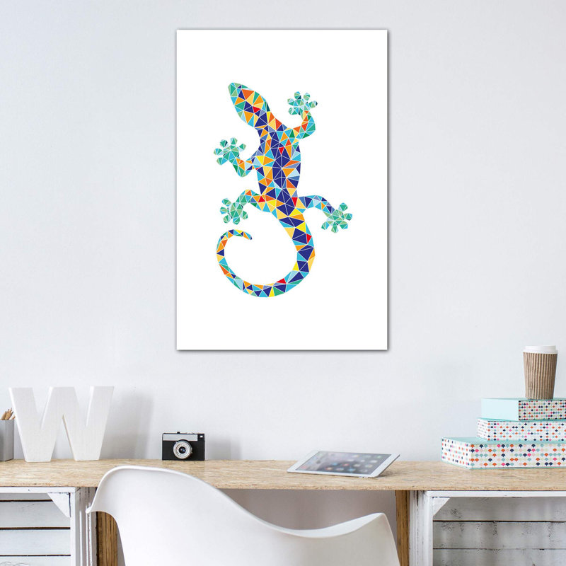 Gaudi Mosaic Dragon - impression d'art graphique, H 60 po x l 40po x P 1,5 po, Toile tendue