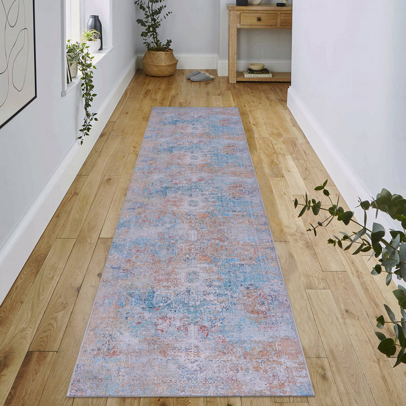 Tapis de couloir 2 pi 6 po x 10 pi, fonction lavable, conception à poils courts, fonction antidérapante, fonction anti-perte de poils, fonction pliable, adaptée aux enfants et aux animaux de compagnie