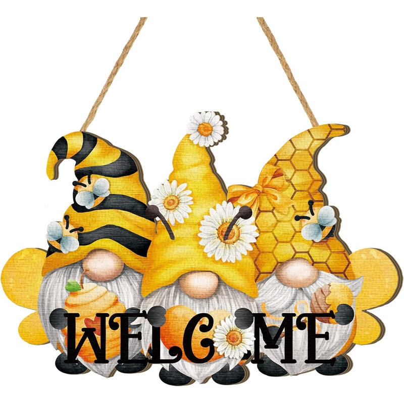 Signe de porche abeille gnome - décor de maison de ferme